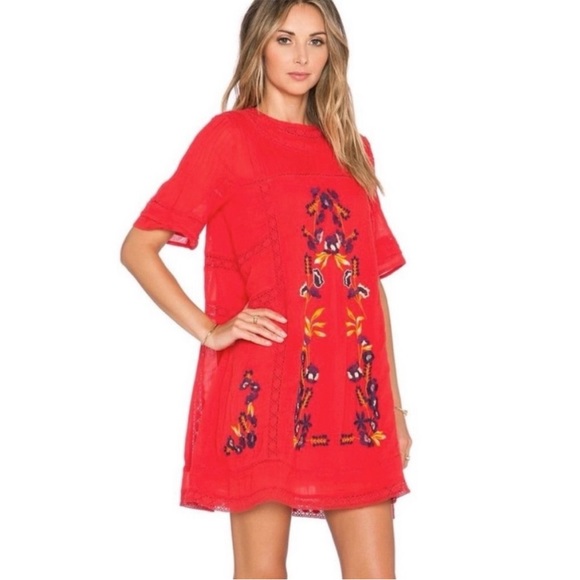 Free People Perfectly Victorian Dress In Red - Picture 2 of 3